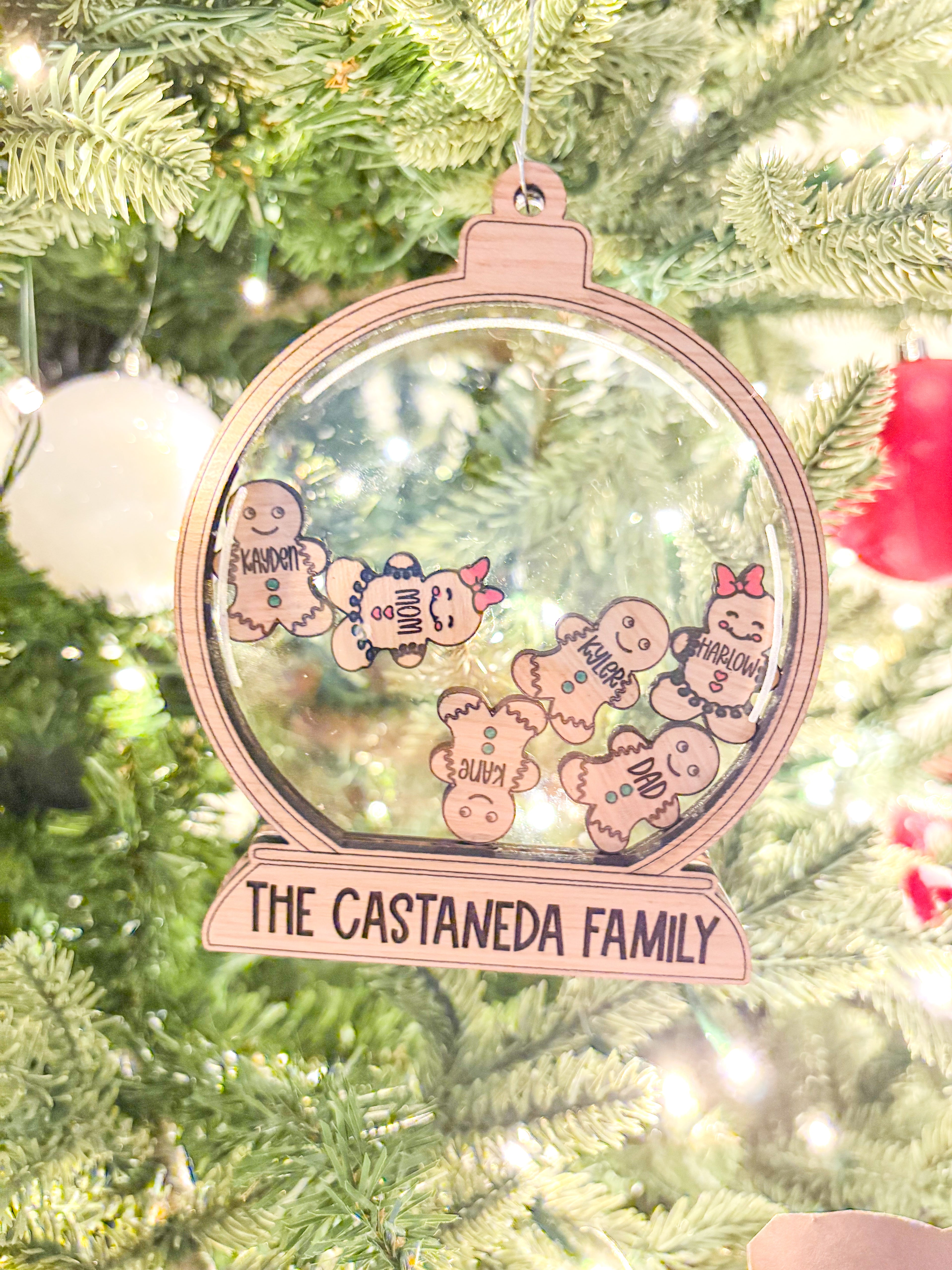 Gingerbread Family Snow Globe